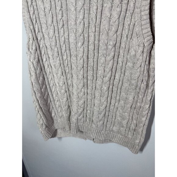 Nicole Miller Cable Knit Sweater Vest XL Gray Button Up Grandpa Core Preppy Retr - Picture 6 of 10